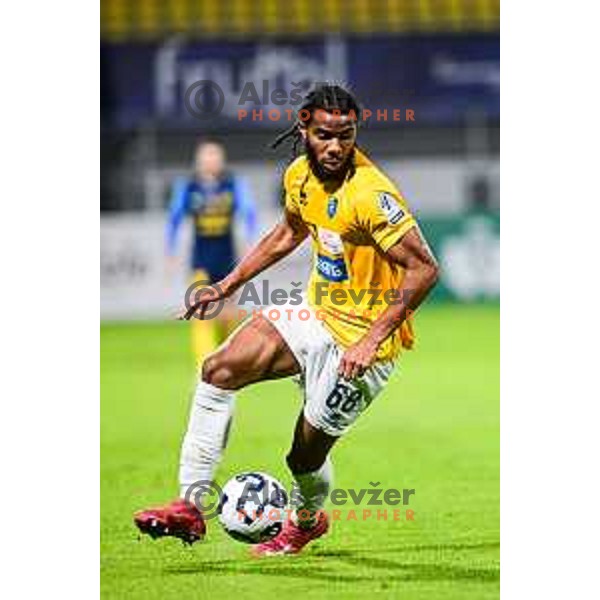 Nzuzi in action during Prva liga Telemach 2025/2026 football match between Celje and Bravo Big Bang in Celje, Slovenia on November 9, 2025