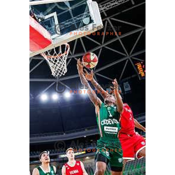 Umoja Gibson in action during AdmiralBet ABA League 2025/2026 basketball match between Cedevita Olimpija (SLO) and Vienna (AUT) in SRC Stozice, Ljubljana, Slovenia on November 9, 2025.