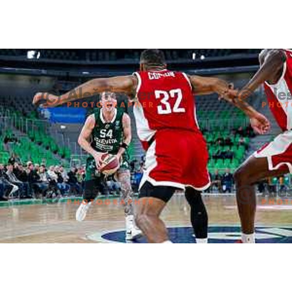 Thomas Kennedy in action during AdmiralBet ABA League 2025/2026 basketball match between Cedevita Olimpija (SLO) and Vienna (AUT) in SRC Stozice, Ljubljana, Slovenia on November 9, 2025.