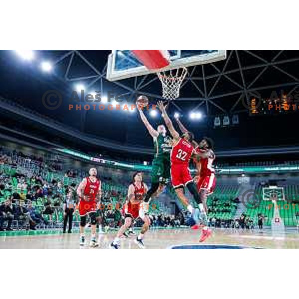 Thomas Kennedy in action during AdmiralBet ABA League 2025/2026 basketball match between Cedevita Olimpija (SLO) and Vienna (AUT) in SRC Stozice, Ljubljana, Slovenia on November 9, 2025.