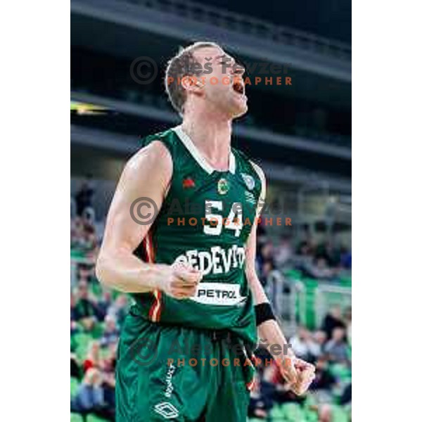 Thomas Kennedy in action during AdmiralBet ABA League 2025/2026 basketball match between Cedevita Olimpija (SLO) and Vienna (AUT) in SRC Stozice, Ljubljana, Slovenia on November 9, 2025.