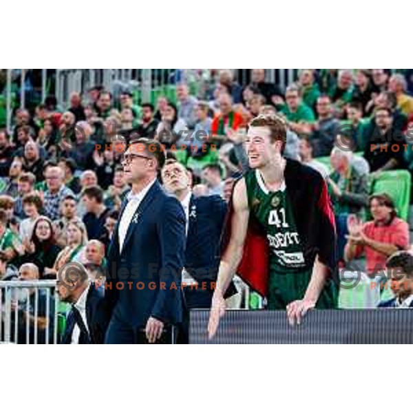 Dalibor Damjanovic and Ziga Daneu during AdmiralBet ABA League 2025/2026 basketball match between Cedevita Olimpija (SLO) and Vienna (AUT) in SRC Stozice, Ljubljana, Slovenia on November 9, 2025