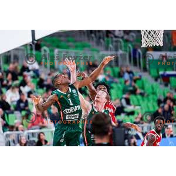 Umoja Gibson in action during AdmiralBet ABA League 2025/2026 basketball match between Cedevita Olimpija (SLO) and Vienna (AUT) in SRC Stozice, Ljubljana, Slovenia on November 9, 2025.