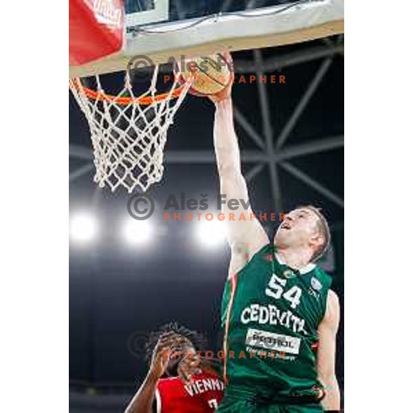 Thomas Kennedy in action during AdmiralBet ABA League 2025/2026 basketball match between Cedevita Olimpija (SLO) and Vienna (AUT) in SRC Stozice, Ljubljana, Slovenia on November 9, 2025.