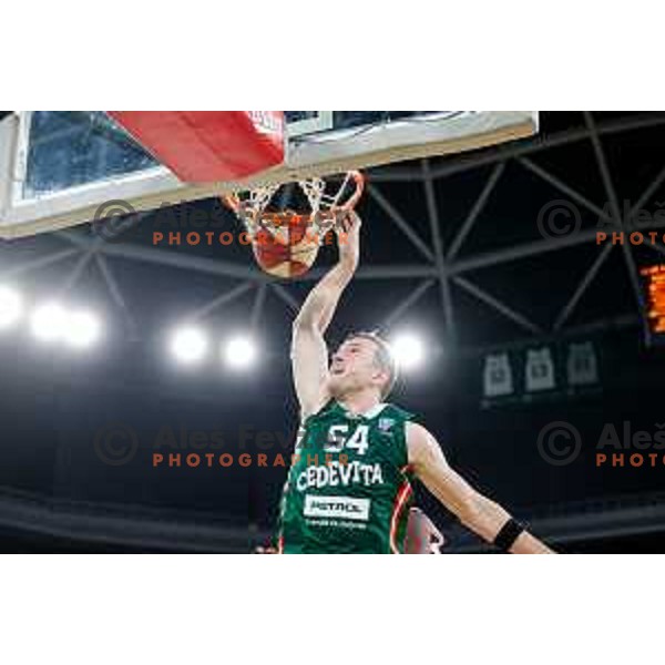 Thomas Kennedy in action during AdmiralBet ABA League 2025/2026 basketball match between Cedevita Olimpija (SLO) and Vienna (AUT) in SRC Stozice, Ljubljana, Slovenia on November 9, 2025.