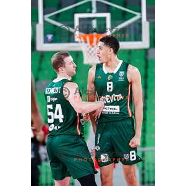 Cameron Houindo in action during AdmiralBet ABA League 2025/2026 basketball match between Cedevita Olimpija (SLO) and Vienna (AUT) in SRC Stozice, Ljubljana, Slovenia on November 9, 2025.