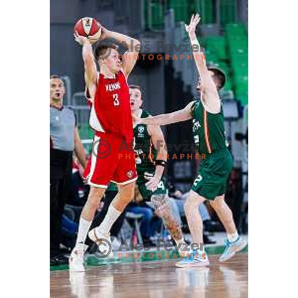 Gregor Glas in action during AdmiralBet ABA League 2025/2026 basketball match between Cedevita Olimpija (SLO) and Vienna (AUT) in SRC Stozice, Ljubljana, Slovenia on November 9, 2025.