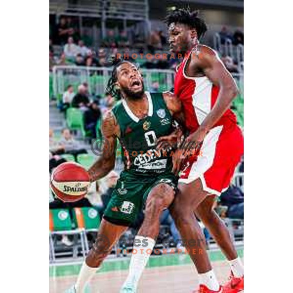 DJ Stewart in action during AdmiralBet ABA League 2025/2026 basketball match between Cedevita Olimpija (SLO) and Vienna (AUT) in SRC Stozice, Ljubljana, Slovenia on November 9, 2025.