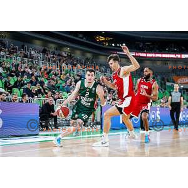 Joseph Girard III in action during AdmiralBet ABA League 2025/2026 basketball match between Cedevita Olimpija (SLO) and Vienna (AUT) in SRC Stozice, Ljubljana, Slovenia on November 9, 2025