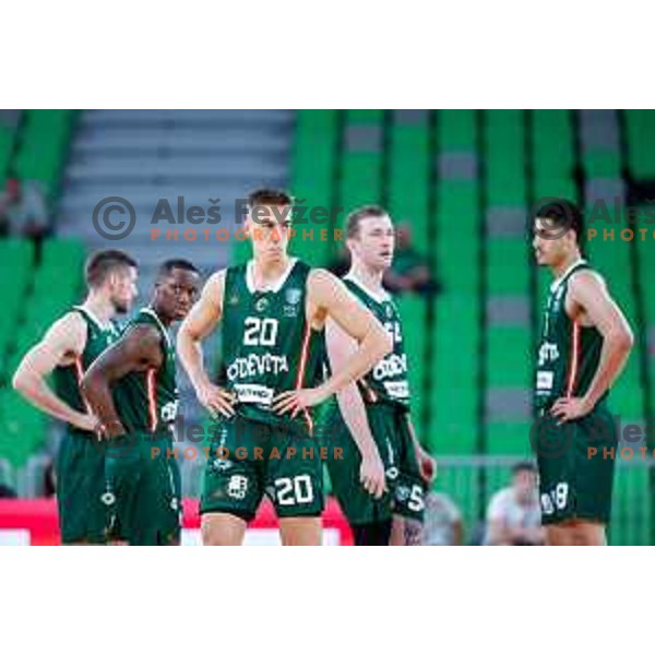 Miha Cerkvenik in action during AdmiralBet ABA League 2025/2026 basketball match between Cedevita Olimpija (SLO) and Vienna (AUT) in SRC Stozice, Ljubljana, Slovenia on November 9, 2025.