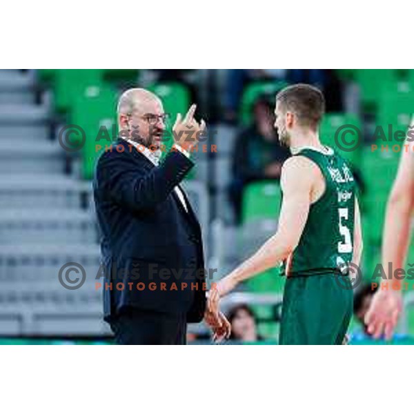 Zvezdan Mitrovic and Aleksej Nikolic during AdmiralBet ABA League 2025/2026 basketball match between Cedevita Olimpija (SLO) and Vienna (AUT) in SRC Stozice, Ljubljana, Slovenia on November 9, 2025.