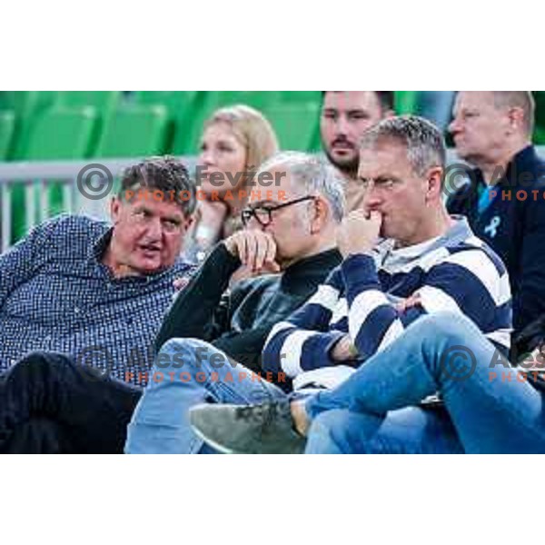 Roman Lisac and Emil Tedeschi in action during AdmiralBet ABA League 2025/2026 basketball match between Cedevita Olimpija (SLO) and Vienna (AUT) in SRC Stozice, Ljubljana, Slovenia on November 9, 2025