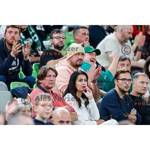 Fans during AdmiralBet ABA League 2025/2026 basketball match between Cedevita Olimpija (SLO) and Vienna (AUT) in SRC Stozice, Ljubljana, Slovenia on November 9, 2025