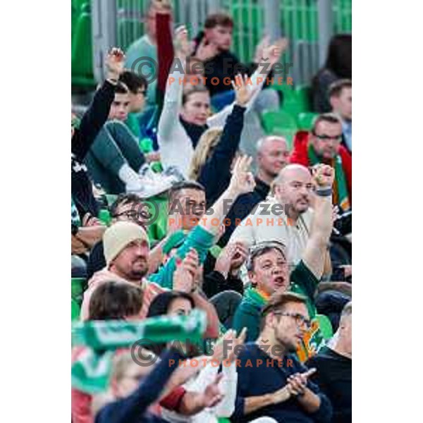 Fans during AdmiralBet ABA League 2025/2026 basketball match between Cedevita Olimpija (SLO) and Vienna (AUT) in SRC Stozice, Ljubljana, Slovenia on November 9, 2025