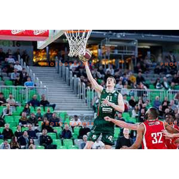 Ziga Daneu in action during AdmiralBet ABA League 2025/2026 basketball match between Cedevita Olimpija (SLO) and Vienna (AUT) in SRC Stozice, Ljubljana, Slovenia on November 9, 2025