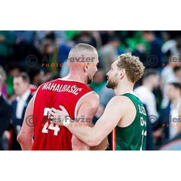 Rasid Mahalbasic and Jaka Blazic after AdmiralBet ABA League 2025/2026 basketball match between Cedevita Olimpija (SLO) and Vienna (AUT) in SRC Stozice, Ljubljana, Slovenia on November 9, 2025