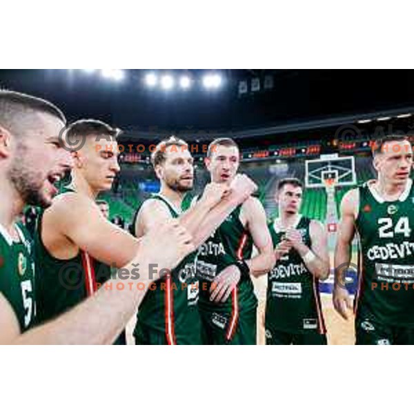 Jaka Blazic in action during AdmiralBet ABA League 2025/2026 basketball match between Cedevita Olimpija (SLO) and Vienna (AUT) in SRC Stozice, Ljubljana, Slovenia on November 9, 2025.