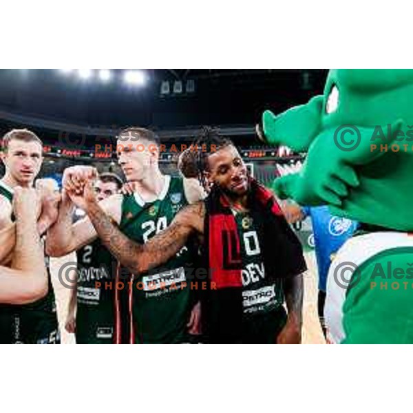 DJ Stewart in action during AdmiralBet ABA League 2025/2026 basketball match between Cedevita Olimpija (SLO) and Vienna (AUT) in SRC Stozice, Ljubljana, Slovenia on November 9, 2025.