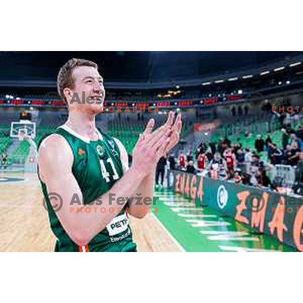 Ziga Daneu in action during AdmiralBet ABA League 2025/2026 basketball match between Cedevita Olimpija (SLO) and Vienna (AUT) in SRC Stozice, Ljubljana, Slovenia on November 9, 2025