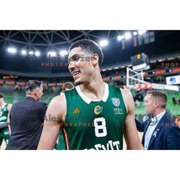 Cameron Houindo in action during AdmiralBet ABA League 2025/2026 basketball match between Cedevita Olimpija (SLO) and Vienna (AUT) in SRC Stozice, Ljubljana, Slovenia on November 9, 2025.