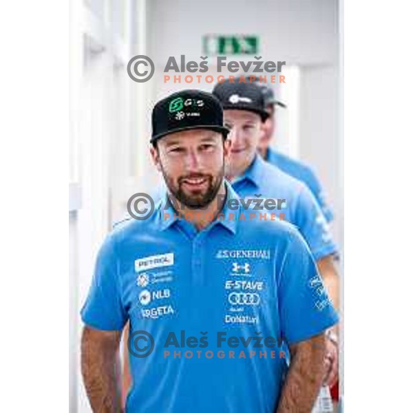 Martin Cater of Slovenia Alpine Speed team during press conference in Ljubljana, Slovenia on November 10, 2025