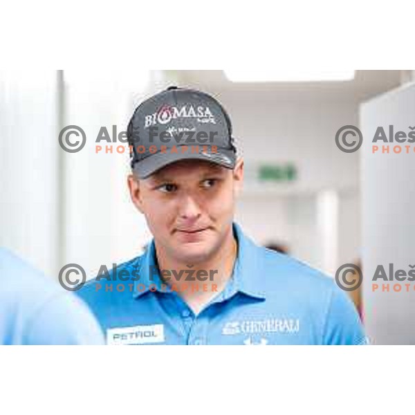 Nejc Naralocnik of Slovenia Alpine Speed team during press conference in Ljubljana, Slovenia on November 10, 2025