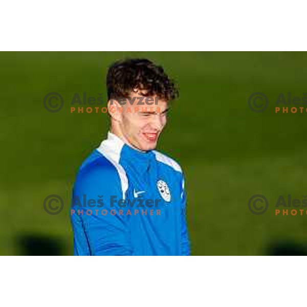Zan Luk Leban of Slovenia Football team during practice session in NNC Brdo pri Kranju on November 10, 2025