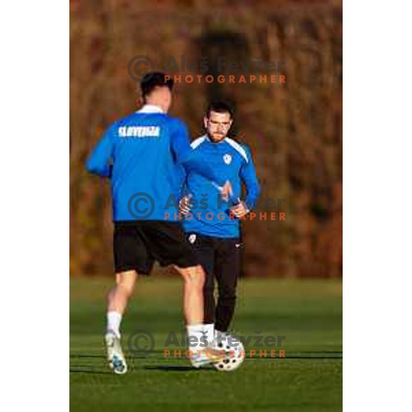 Zan Vipotnik of Slovenia Football team during practice session in NNC Brdo pri Kranju on November 10, 2025