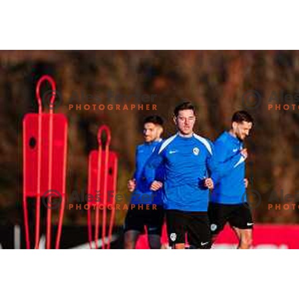Benjamin Verbic of Slovenia Football team during practice session in NNC Brdo pri Kranju on November 10, 2025