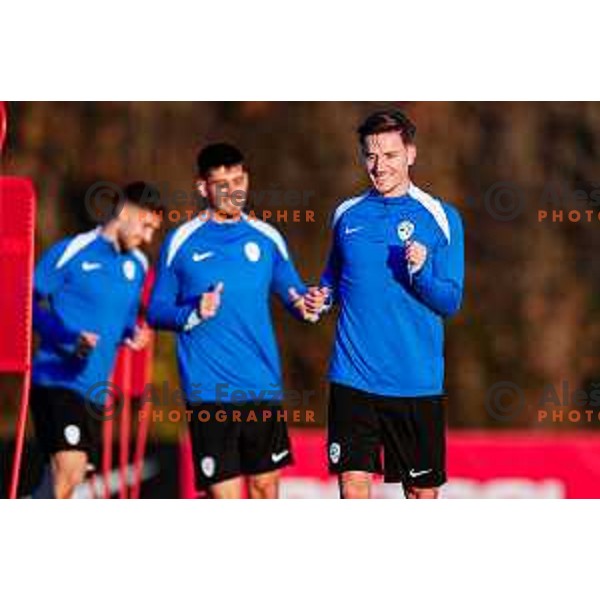 Benjamin Verbic of Slovenia Football team during practice session in NNC Brdo pri Kranju on November 10, 2025
