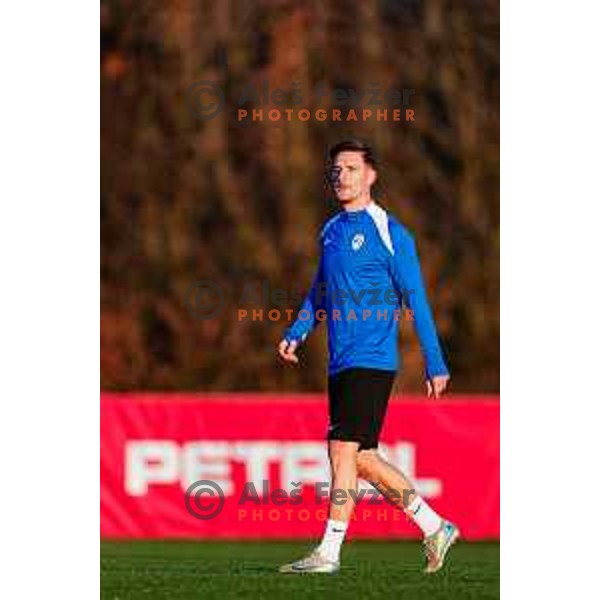 Benjamin Verbic of Slovenia Football team during practice session in NNC Brdo pri Kranju on November 10, 2025