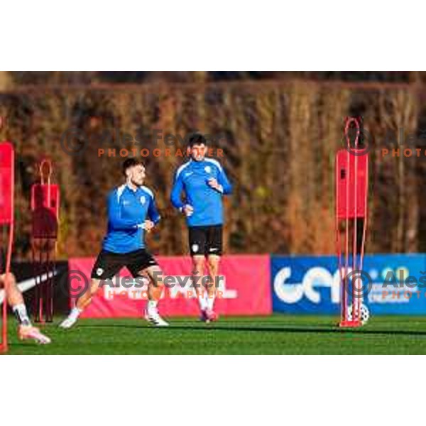 Adam Gnezda Cerin of Slovenia Football team during practice session in NNC Brdo pri Kranju on November 10, 2025