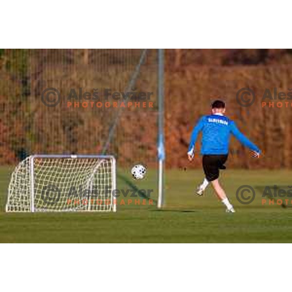 Adam Gnezda Cerin of Slovenia Football team during practice session in NNC Brdo pri Kranju on November 10, 2025