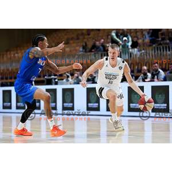 Ognjen Jaramaz of Perspektiva Ilirija in action during ABA League 2025/2026 basketball match between Perspektiva Ilirija (SLO) and Spartak Subotica (SRB) in Hala Tivoli, Ljubljana, Slovenia on November 10, 2025. Photo: Filip Barbalic