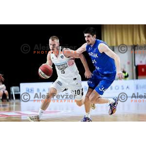 Ognjen Jaramaz of Perspektiva Ilirija in action during ABA League 2025/2026 basketball match between Perspektiva Ilirija (SLO) and Spartak Subotica (SRB) in Hala Tivoli, Ljubljana, Slovenia on November 10, 2025. Photo: Filip Barbalic