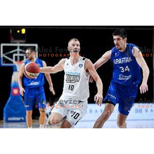Ognjen Jaramaz of Perspektiva Ilirija in action during ABA League 2025/2026 basketball match between Perspektiva Ilirija (SLO) and Spartak Subotica (SRB) in Hala Tivoli, Ljubljana, Slovenia on November 10, 2025. Photo: Filip Barbalic