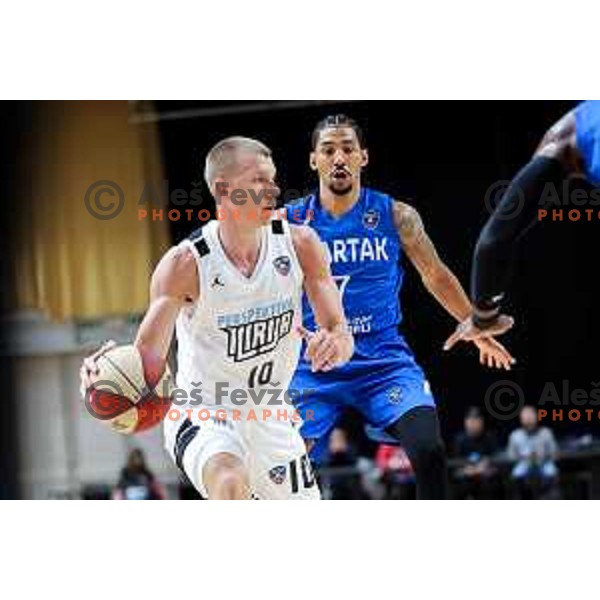 Ognjen Jaramaz of Perspektiva Ilirija in action during ABA League 2025/2026 basketball match between Perspektiva Ilirija (SLO) and Spartak Subotica (SRB) in Hala Tivoli, Ljubljana, Slovenia on November 10, 2025. Photo: Filip Barbalic