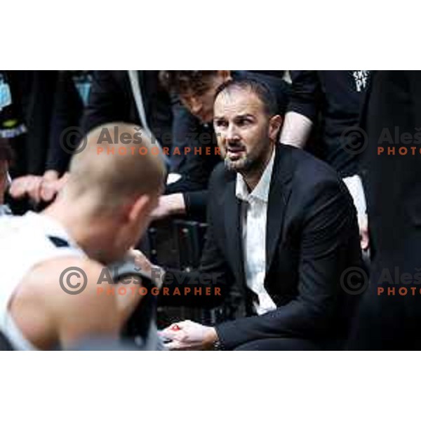Head coach of Perspektiva Ilirija, Stipe Modric in action during ABA League 2025/2026 basketball match between Perspektiva Ilirija (SLO) and Spartak Subotica (SRB) in Hala Tivoli, Ljubljana, Slovenia on November 10, 2025. Photo: Filip Barbalic