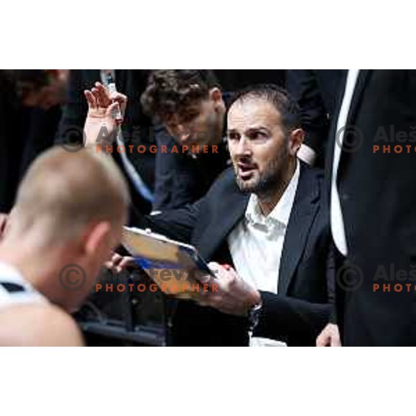 Head coach of Perspektiva Ilirija, Stipe Modric in action during ABA League 2025/2026 basketball match between Perspektiva Ilirija (SLO) and Spartak Subotica (SRB) in Hala Tivoli, Ljubljana, Slovenia on November 10, 2025. Photo: Filip Barbalic