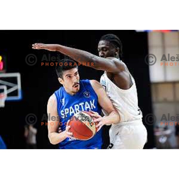 Danilo Nikolic of Spartak Subotica in action during ABA League 2025/2026 basketball match between Perspektiva Ilirija (SLO) and Spartak Subotica (SRB) in Hala Tivoli, Ljubljana, Slovenia on November 10, 2025. Photo: Filip Barbalic