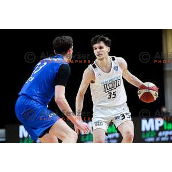 Luka Kures of Perspektiva Ilirija in action during ABA League 2025/2026 basketball match between Perspektiva Ilirija (SLO) and Spartak Subotica (SRB) in Hala Tivoli, Ljubljana, Slovenia on November 10, 2025. Photo: Filip Barbalic
