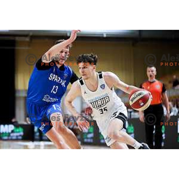 Luka Kures of Perspektiva Ilirija in action during ABA League 2025/2026 basketball match between Perspektiva Ilirija (SLO) and Spartak Subotica (SRB) in Hala Tivoli, Ljubljana, Slovenia on November 10, 2025. Photo: Filip Barbalic
