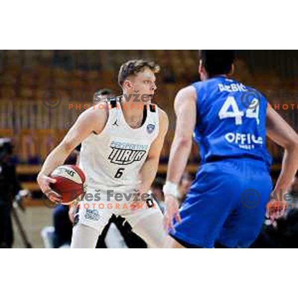 Gasper Skorjanc of Perspektiva Ilirija in action during ABA League 2025/2026 basketball match between Perspektiva Ilirija (SLO) and Spartak Subotica (SRB) in Hala Tivoli, Ljubljana, Slovenia on November 10, 2025. Photo: Filip Barbalic