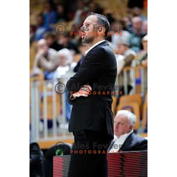 Head coach of Perspektiva Ilirija, Stipe Modric in action during ABA League 2025/2026 basketball match between Perspektiva Ilirija (SLO) and Spartak Subotica (SRB) in Hala Tivoli, Ljubljana, Slovenia on November 10, 2025. Photo: Filip Barbalic