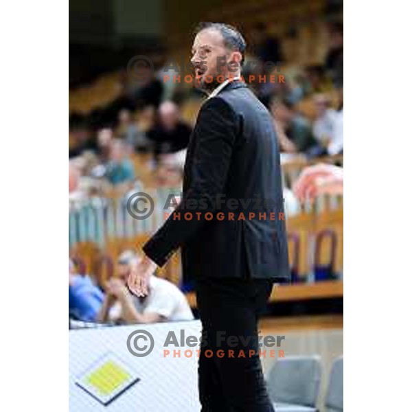 Head coach of Perspektiva Ilirija, Stipe Modric in action during ABA League 2025/2026 basketball match between Perspektiva Ilirija (SLO) and Spartak Subotica (SRB) in Hala Tivoli, Ljubljana, Slovenia on November 10, 2025. Photo: Filip Barbalic