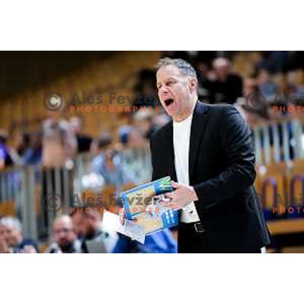Assistant coach of Perspektiva Ilirija, Luka Bassin in action during ABA League 2025/2026 basketball match between Perspektiva Ilirija (SLO) and Spartak Subotica (SRB) in Hala Tivoli, Ljubljana, Slovenia on November 10, 2025. Photo: Filip Barbalic