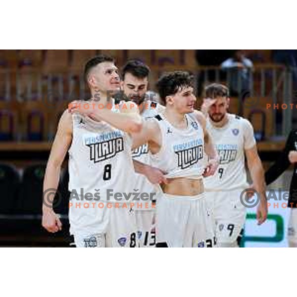 Edo Muric of Perspektiva Ilirija celebrates win in ABA League 2025/2026 basketball match between Perspektiva Ilirija (SLO) and Spartak Subotica (SRB) in Hala Tivoli, Ljubljana, Slovenia on November 10, 2025. Photo: Filip Barbalic