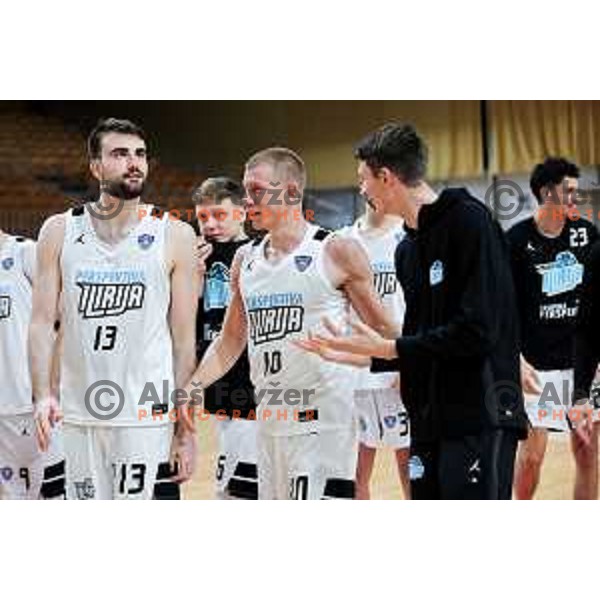 Ognjen Jaramaz of Perspektiva Ilirija celebrates win in ABA League 2025/2026 basketball match between Perspektiva Ilirija (SLO) and Spartak Subotica (SRB) in Hala Tivoli, Ljubljana, Slovenia on November 10, 2025. Photo: Filip Barbalic