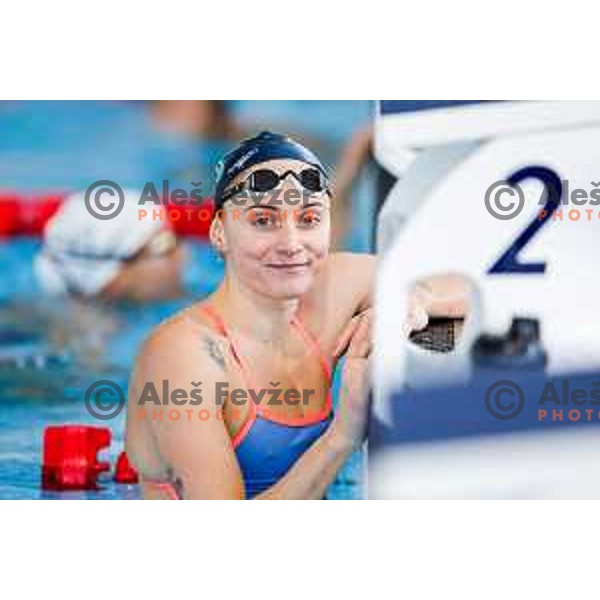 Neza Klancar of Slovenia Swimming team during practice session at Ilirija Pool in Ljubljana, Slovenia on November 11, 2025
