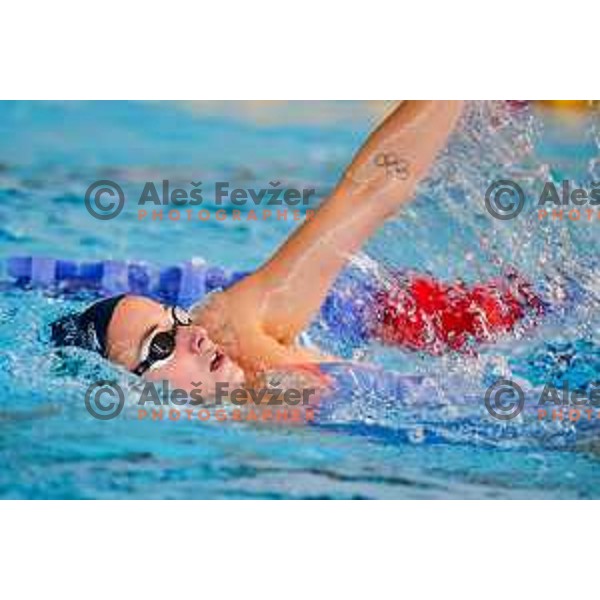Neza Klancar of Slovenia Swimming team during practice session at Ilirija Pool in Ljubljana, Slovenia on November 11, 2025